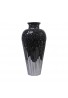 DecorShore 22" Iron Base Vase with Glass Mosaic Tiles Overlay- Multi Black Silver