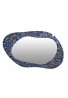 DecorShore 35x21" Oval Shape Iron Frame wall Mirror with Glass Mosaic Tiles- Multi Blue