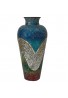 DecorShore 22" Iron Base Vase with Glass Mosaic Tiles Overlay- Multi Silver Blue Red