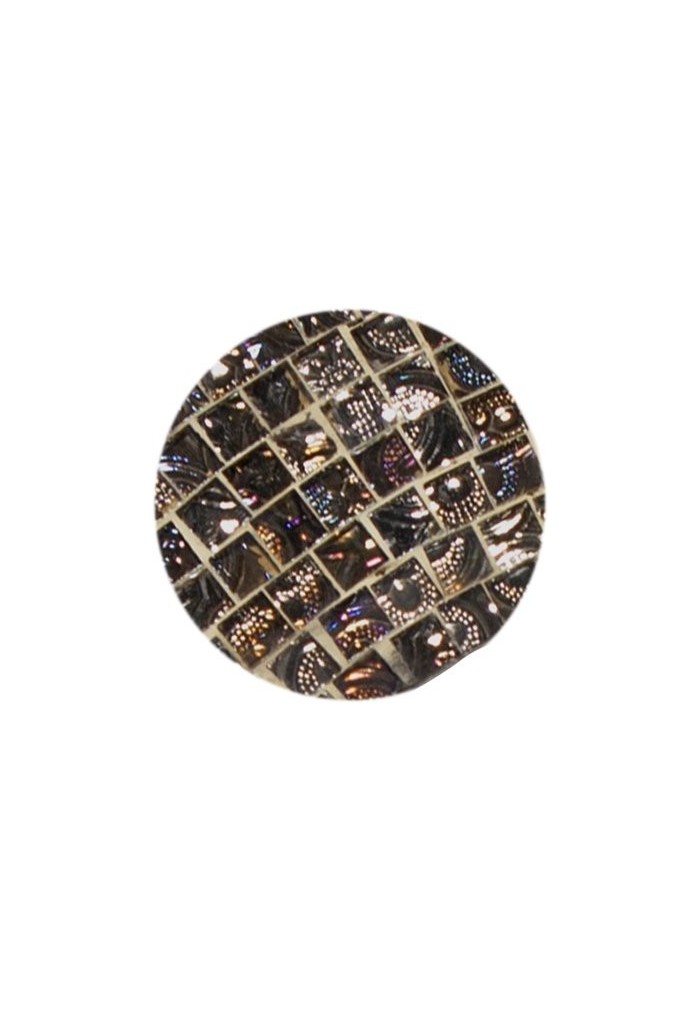 Jewel Tone Round Decorative Wall Mirror With Mosaic Tile Frame DecorShore