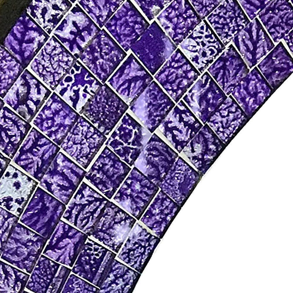 DecorShore 24" Handmade Glass Mosaic Wall Mirror In Ultra Violet - Purple Decorative Wall Mirror (Ultra Violet)