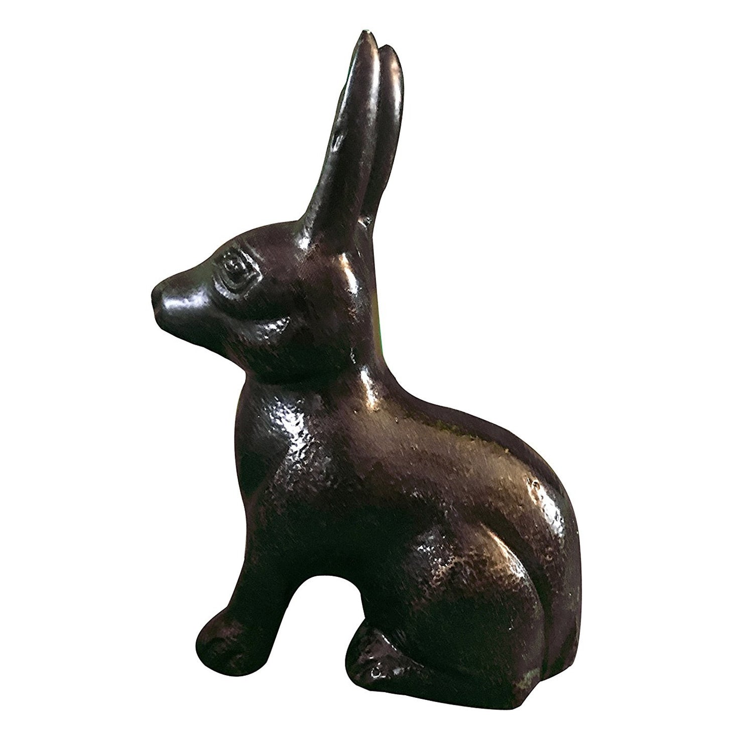 Hare / Jack Rabbit Metal Statuette, Handcrafted Decorative Animal Sculpture, Aluminum Decorative Statue (Bronze)