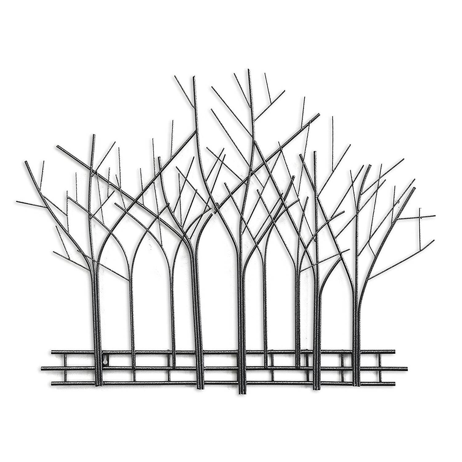 DecorShore Winter Trees Perspective Wall Sculpture, Contemporary Metal Wall Art, Artisan Handcrafted Wire Sculpture